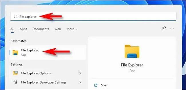 Sammanfattning av sätt att öppna File Explorer på Windows 11