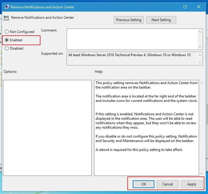 Så här anpassar och inaktiverar (stänger av) Action Center på Windows 10