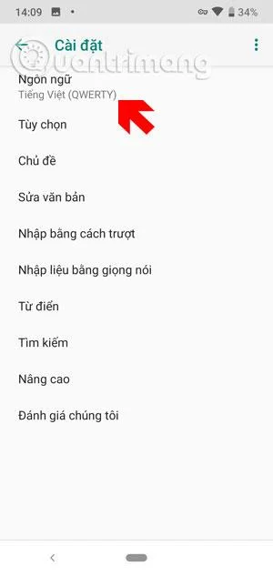 Pokyny pro přepínání vietnamštiny a angličtiny na klávesnici Gboard
