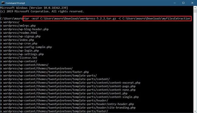 Как бързо да декомпресирате .tar.gz файл в Windows 10