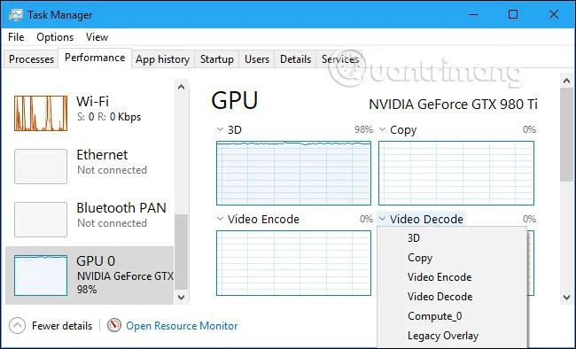 Hur man övervakar GPU-prestanda i Windows 10 Task Manager