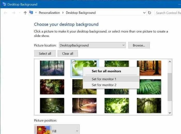 3 sätt att ställa in olika bakgrundsbilder på varje Windows 10-skärm