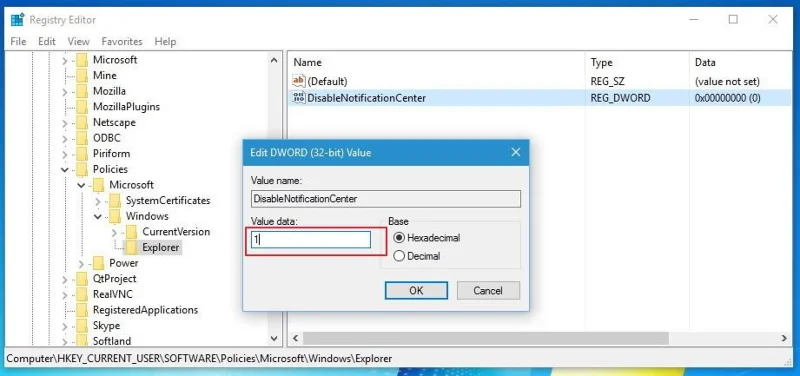 Så här anpassar och inaktiverar (stänger av) Action Center på Windows 10