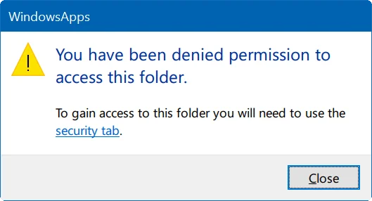 Pokyny pro opravu chyb: Bylo vám odepřeno oprávnění k přístupu k této složce v systému Windows 10 Pokyny pro opravu chyb: Bylo vám odepřeno oprávnění k přístupu k této složce v systému Windows 10
