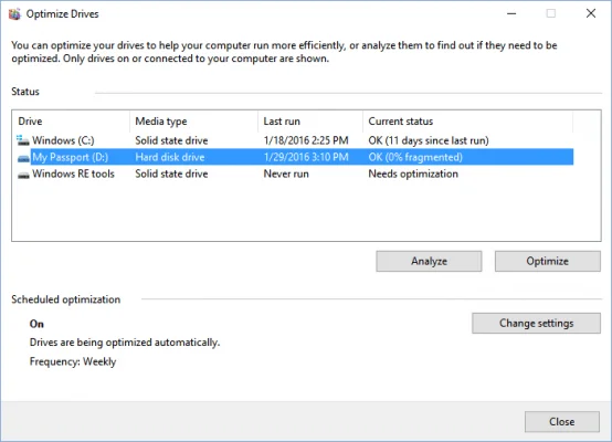 När och hur defragmenterar man hårddiskar i Windows 10? När och hur defragmenterar man hårddiskar i Windows 10?