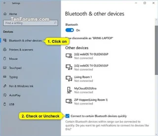 Как да активирате или деактивирате правилното сдвояване с Bluetooth периферни устройства в Windows 10