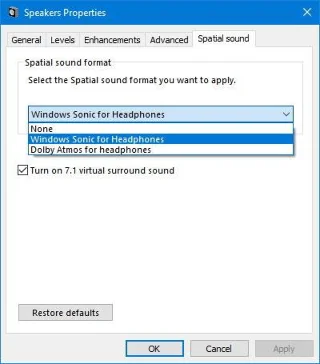 Jak nastavit prostorový zvuk s Dolby Atmos ve Windows 10