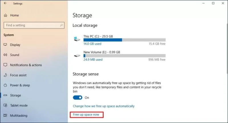 Hur man använder Storage sense på Windows 10 för att frigöra diskutrymme