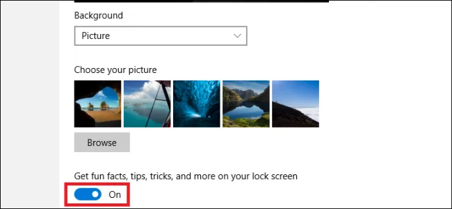 Instruktioner för att stänga av annonser på låsskärm Windows 10