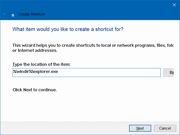 Återställ förlorad File Explorer-ikon på Windows 10 Start-menyn