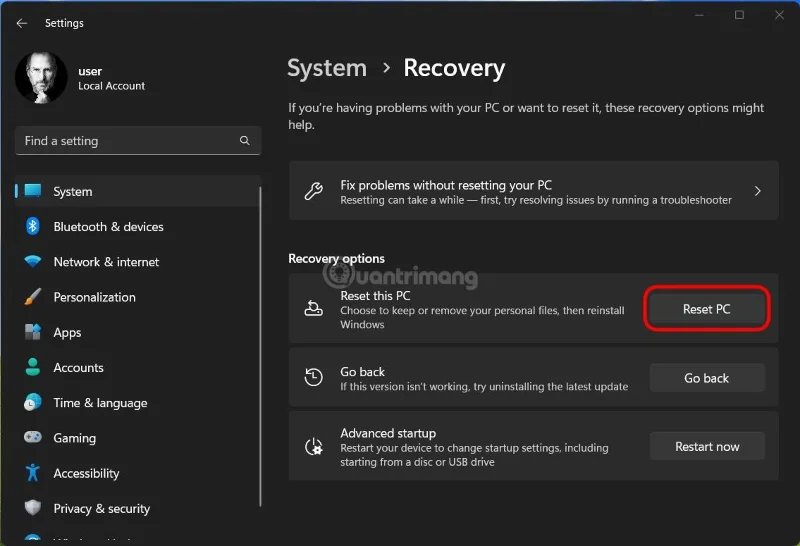 Jak resetovat Windows 11, obnovit původní nastavení Windows 11