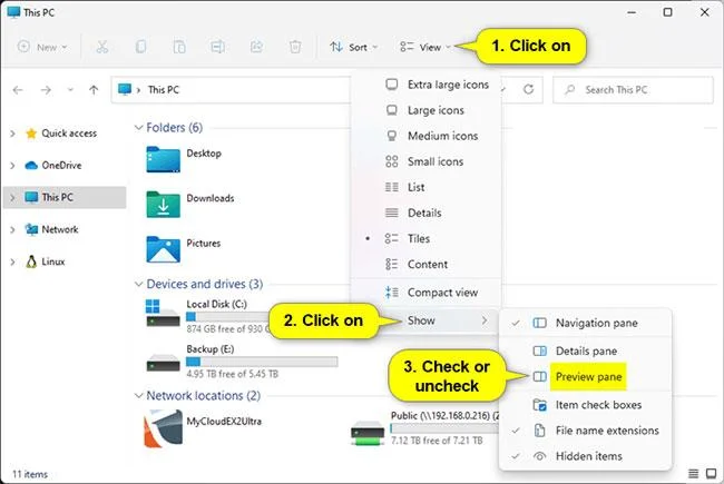 Как да покажете панела за визуализация на File Explorer в Windows 10/11