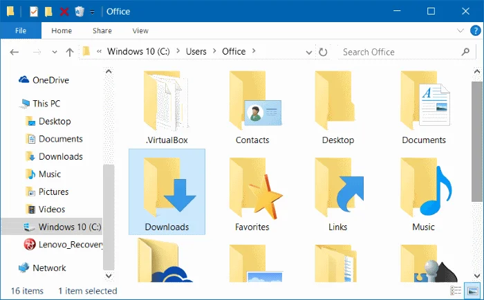 Flytta skrivbordet, nedladdningar och dokument till en annan enhet i Windows 10