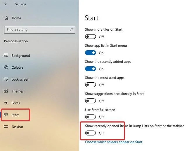 Så här stänger du av visningen av nyligen besökta föremål och platser i Windows 10 Så här stänger du av visningen av nyligen besökta föremål och platser i Windows 10