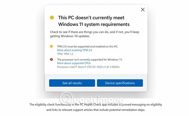 Pokyny pro používání Windows PC Health Check, zkontrolujte, zda váš počítač může nainstalovat Windows 11 nebo ne