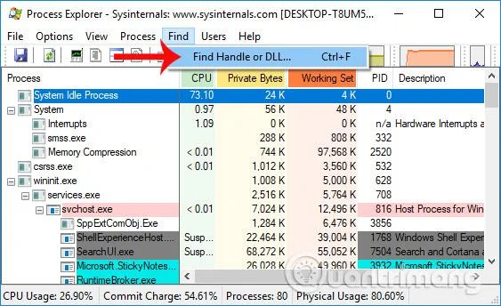 Hur man testar applikationer med webbkamera med Process Explorer