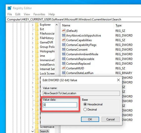 Instruktioner för att inaktivera (stänga av) Bing på Windows 10 Start-menyn