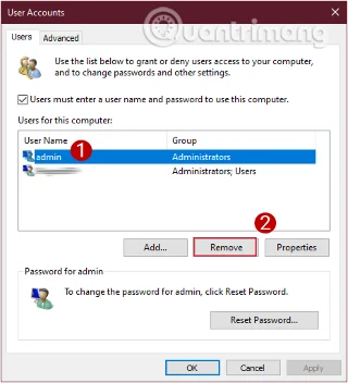 Instruktioner om 5 sätt att ta bort användarkonton på Windows 10