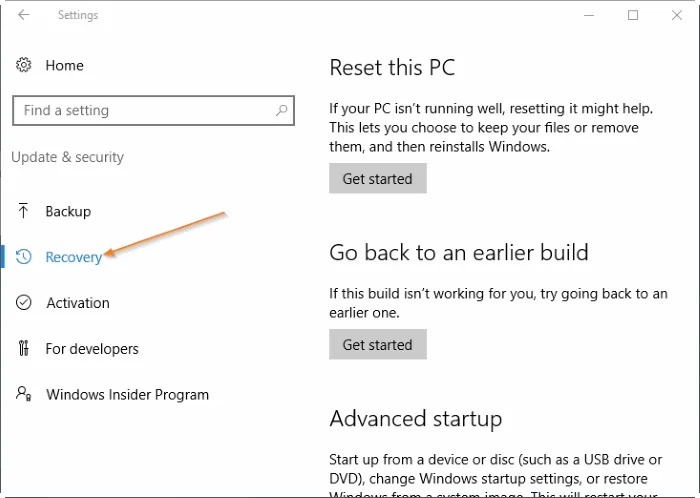 Hur man öppnar UEFI-inställningar i Windows 10