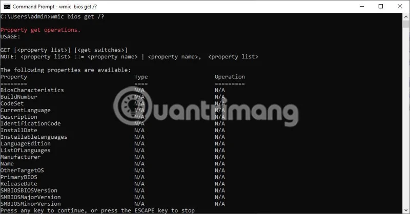 Vis BIOS-oplysninger på Windows 10 ved hjælp af kommandoprompt