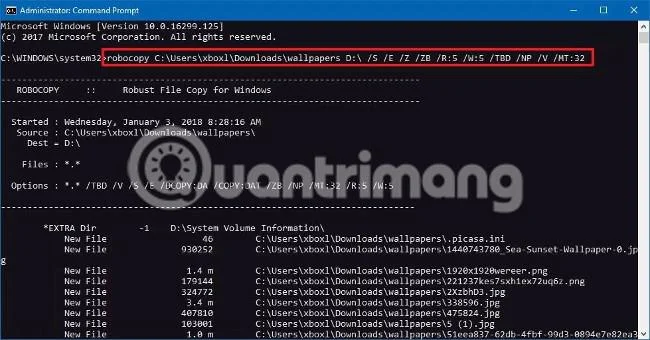 Använd den flertrådiga Robocopy-funktionen för att påskynda filkopieringen i Windows 10 Använd den flertrådiga Robocopy-funktionen för att påskynda filkopieringen i Windows 10