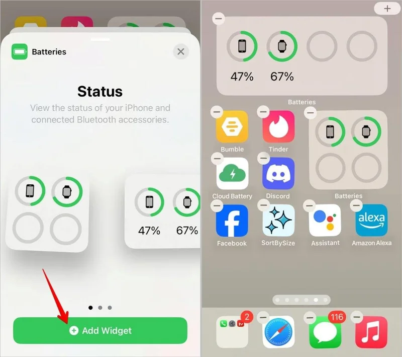 Hur man visar Apple Watch batteriprocent på iPhone-skärmen