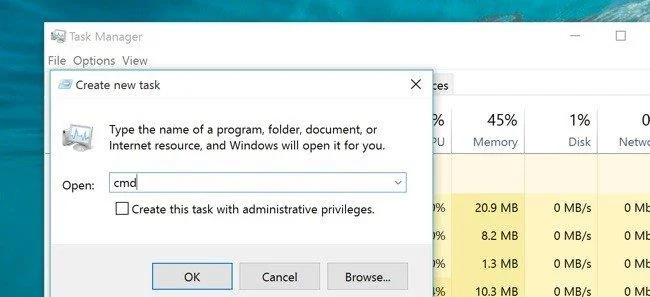 12 enkla sätt att öppna CMD - Kommandotolk på Windows 10
