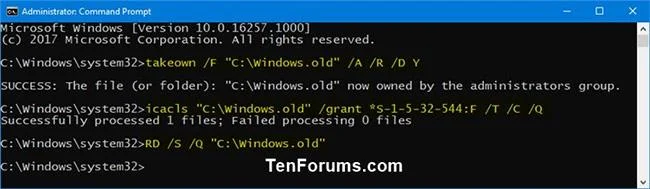 Hur tar man bort mappen Windows.old i Windows 10?