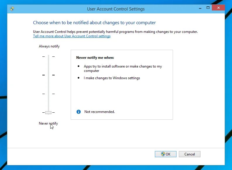 Pokyny na zapnutie a vypnutie UAC v systéme Windows 10