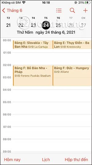 Hur man lägger till matchschema för EURO 2021 på iPhone