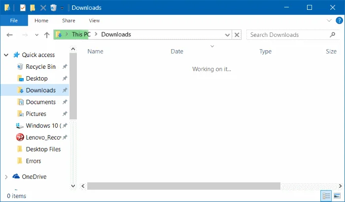 Åtgärda felet att öppna nedladdningsmappen i Windows 10 för långsamt