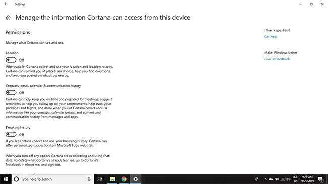 Stäng av Cortana på Windows 10