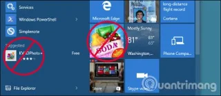 Instruktioner om hur du stänger av föreslagna appar (föreslagna appar) i Windows 10