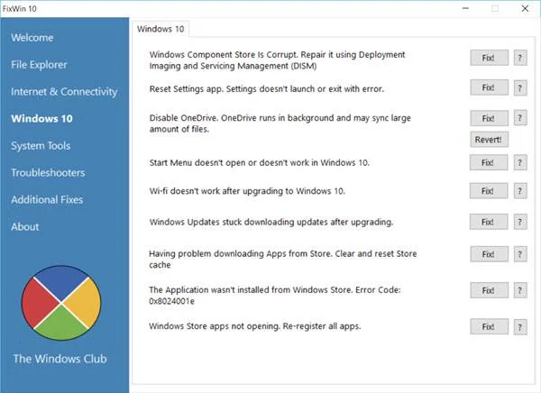 Åtgärda Windows 10-fel med bara ett klick med FixWin