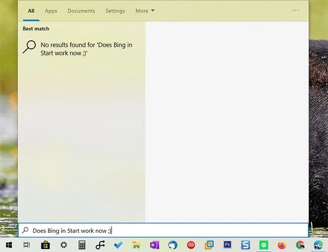 Instruktioner för att inaktivera (stänga av) Bing på Windows 10 Start-menyn