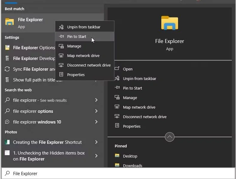 Sammanfattning av sätt att öppna File Explorer på Windows 11