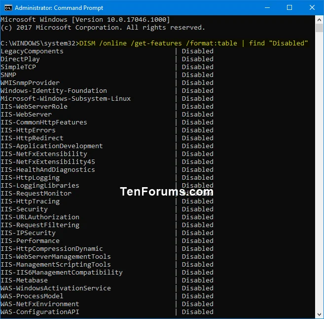 Ako povoliť alebo zakázať funkcie systému Windows v systéme Windows 10