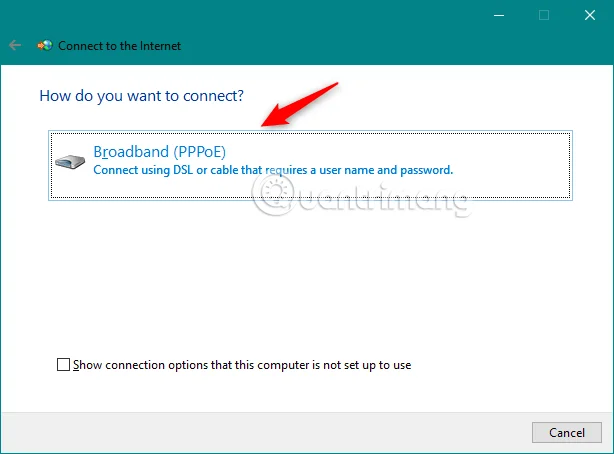 Hur man ställer in och använder PPPoE Internet-anslutning på Windows 10