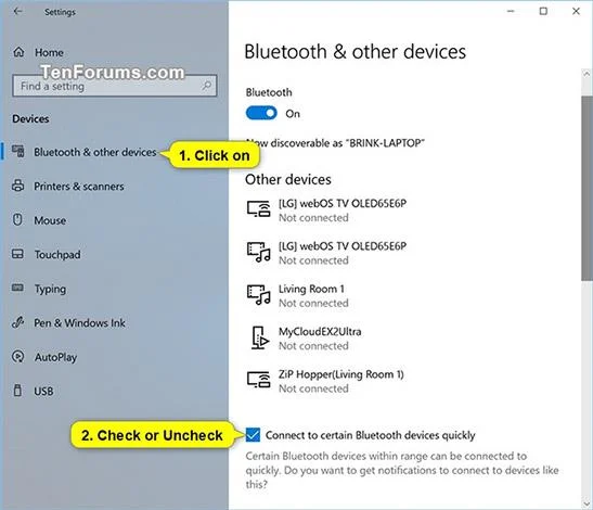 Как да активирате или деактивирате правилното сдвояване с Bluetooth периферни устройства в Windows 10
