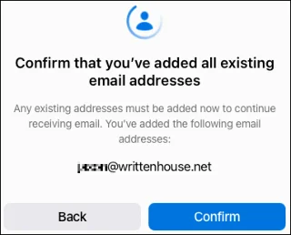 Instruktioner för att konfigurera en anpassad e-postdomän på iCloud