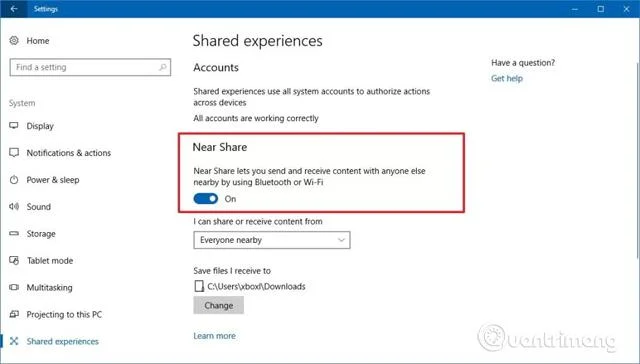 Jak povolit funkci Near Share ve Windows 10 Jak povolit funkci Near Share ve Windows 10