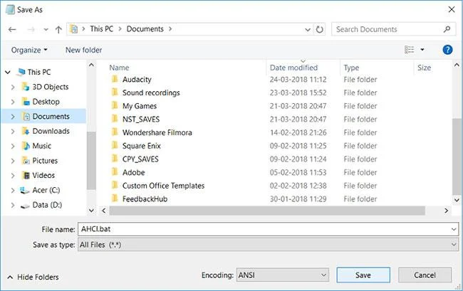 Kaip įjungti AHCI režimą „Windows 10“.