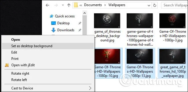 Instruktioner för att installera olika bakgrundsbilder på varje Windows 10-skärm