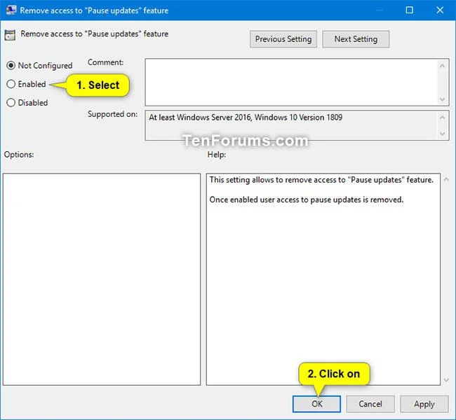 Så här aktiverar/inaktiverar du funktionen Pausa uppdateringar för Windows Update i Windows 10