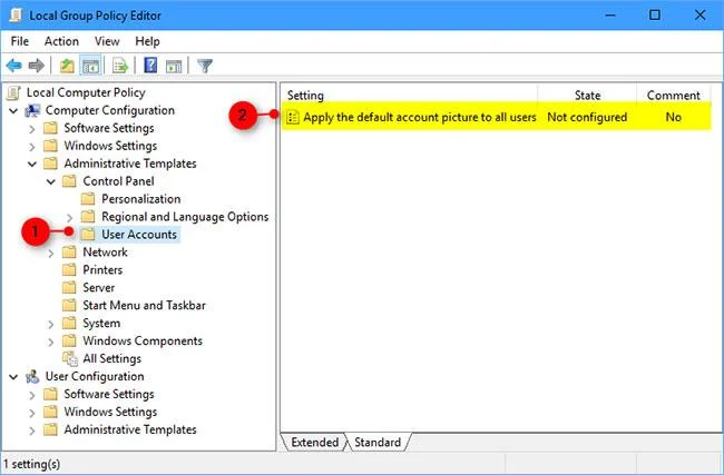 Hur man tillämpar standardkontobild på alla användare i Windows 10