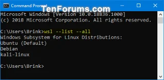Rekisteröinnin poistaminen ja Windows Subsystem for Linux (WSL) -jakelun palauttaminen Windows 10:ssä