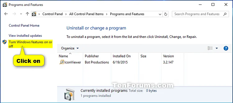 Ako povoliť alebo zakázať funkcie systému Windows v systéme Windows 10