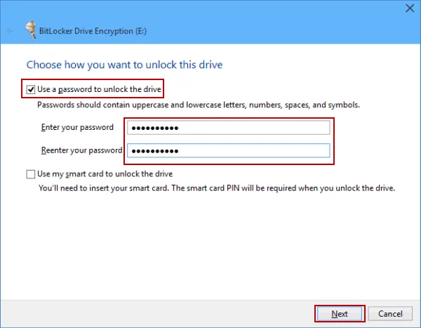 Hur man ställer in ett hårddisklösenord i Windows 10