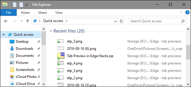 Rensa sökhistorik för senaste filer i File Explorer Windows 10
