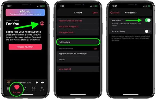 Jak povolit/zakázat upozornění na nová vydání Apple Music v iOS Jak povolit/zakázat upozornění na nová vydání Apple Music v iOS